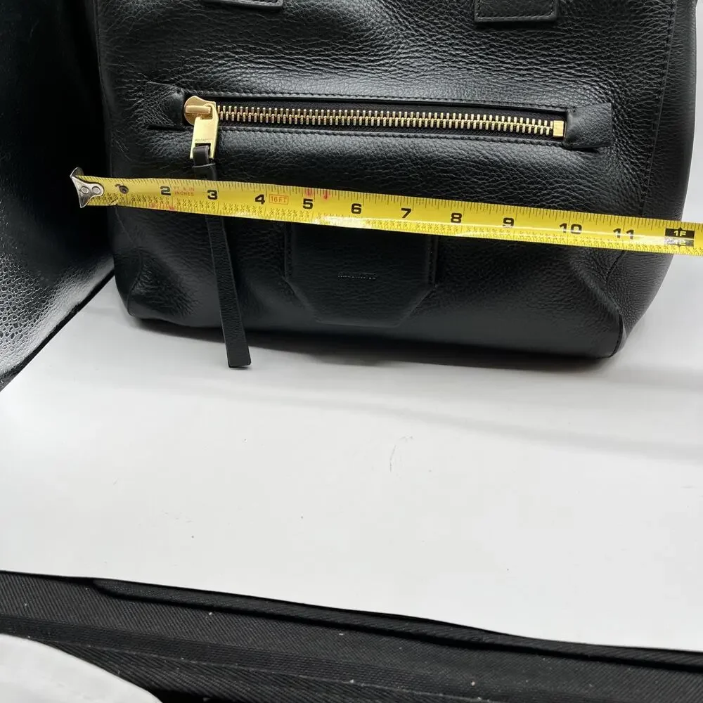 All Saints Women's Black Tote Bag Gold Hardware PEREZ LEATHER SHOULDER BAG NWT